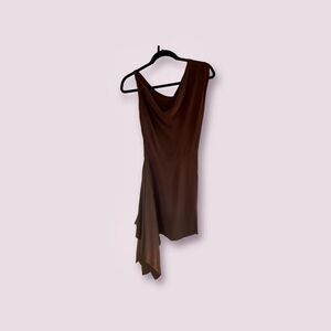 Stephan Janson Venus Asymmetrical Dress, Brown, Size Unknown